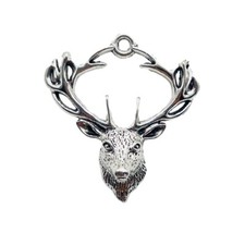 Lot 100pcs Deer Head Antique Silver Charms Pendants For Jewelry Making 28 25mm