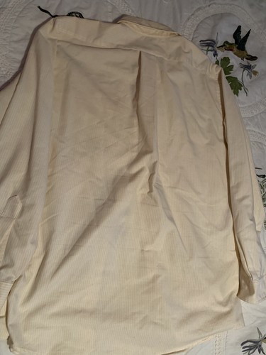 LL Bean Men Shirt 16.5-35 Button Down Single Needle Tailoring USA No-iron Yellow - Picture 3 of 5