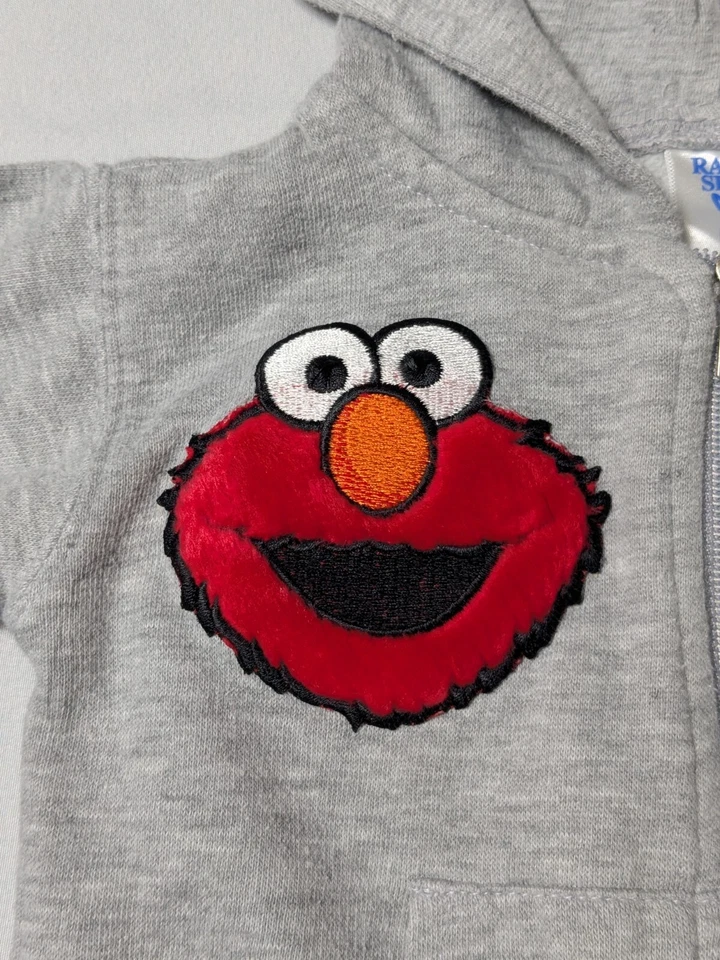 RABBIT SKINS X SESAME STREET ELMO & COOKIE MONSTER Bebé 6 Meses Sudadera con Capucha Gris Foto 3 de 4