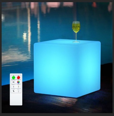 LED Light Cube 12-Inch RGB Colors Solar with, Remote Control... 