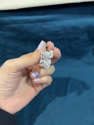 925 Sterling Silber Herren Dame Frauen Glück Ice Out Elefant weiß CZ Anhänger