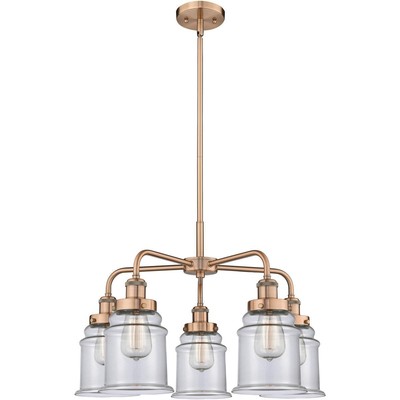 Innovations Lighting 916-5CR-AC-G182 Canton Chandelier Antique Copper