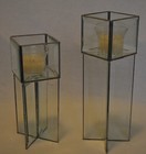 Cut Glass Candle Holders Square  — photo 1