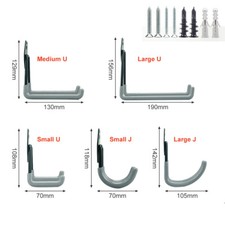 1Pc Gray Heavy Duty Hook Garage Storage Wall Mounted Utility Hanging Bracket