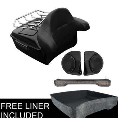 13.7'' King Pack Trunk Rack Backrest Fit For Harley Tour Pak Street Glide 14-23