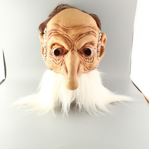 Vintage 2001 Don Post Studios Halloween Halbmaske alter Mann Gesicht Schnurrbart Nase Gummi