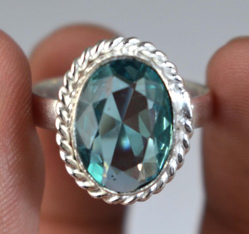 Naturale Brasiliano Verde Ametista 6.75 CT Ovale Gemma di Fidanzamento Anello - Foto 6 di 7