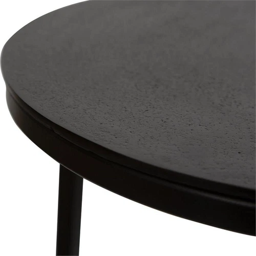 Uttermost Brunei Round Iron Metal and Aluminum Accent Table in Aged Black - Picture 5 of 8