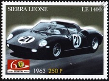 1963 FERRARI 250P Le Mans #21 Sports Motor Racing Car Stamp
