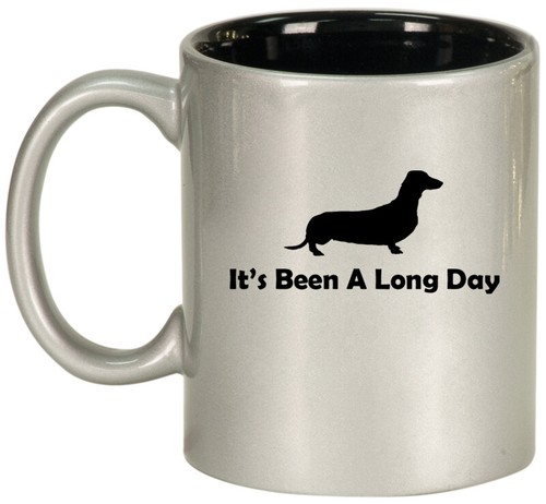 Keramik Kaffeebecher Tasse It's Been A Long Day Dackel - Bild 12 von 14