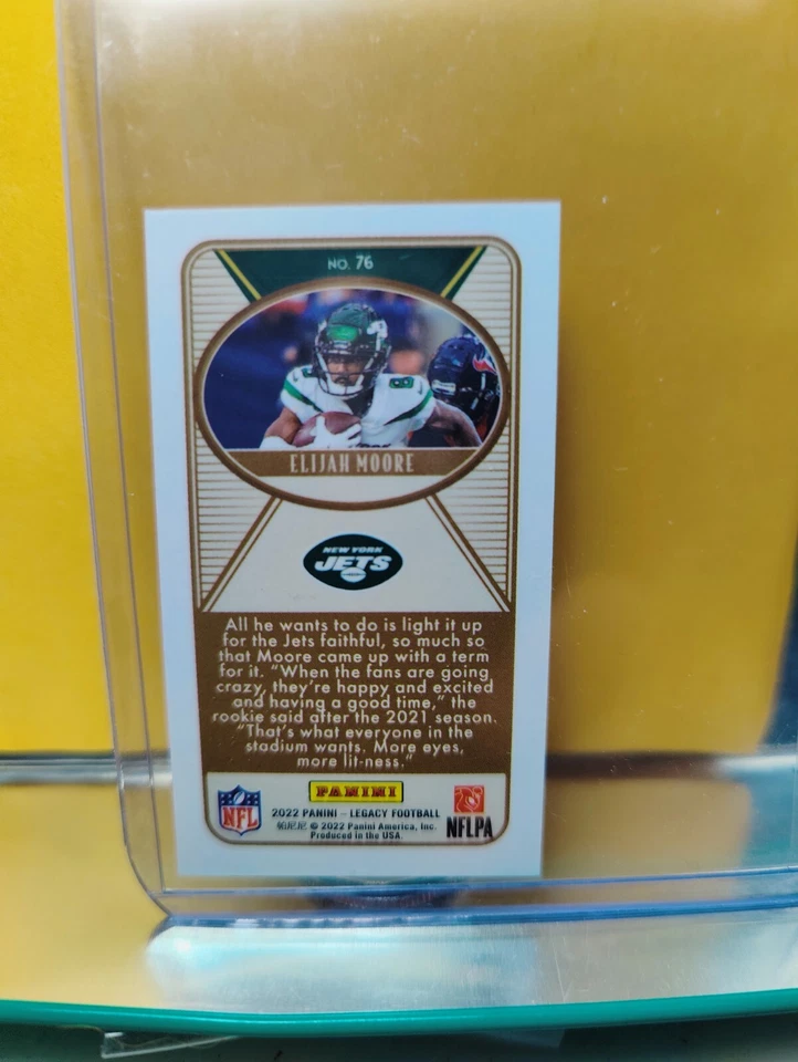 2022 Legacy Base Premium Edition Silver Mini no. 76 Elijah Moore - New York Jets - Image 2 of 2