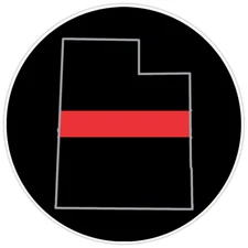 First Responder Thin Red Line Utah Firefighter Bumper Sticker Military 5"
