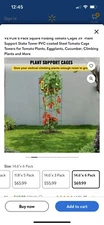 VEVOR Tomato Cages Plant Support Cage Square Steel 6Packs, Green
