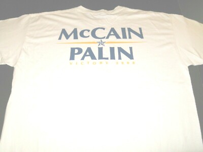 John McCain / Sarah Palin - Victory 2008 Presidentail Campaign T-Shirt New! XL
