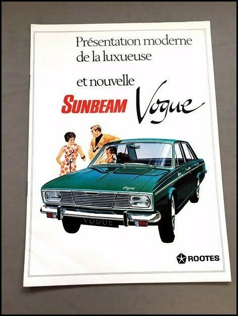 1968 Sunbeam Vogue French Original Vintage Car Sales Brochure
