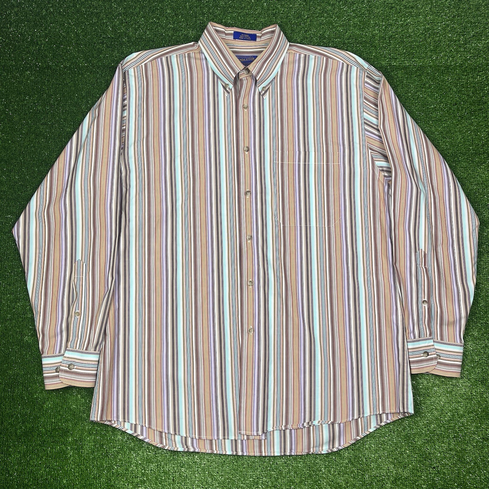 Pendleton Long Sleeve Button Down Colorful Stripe… - image 1