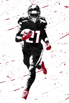 Football Todd Gurley #21 Atlanta Falcons Carl?s Jr. Wall Poster - POSTER 20x30