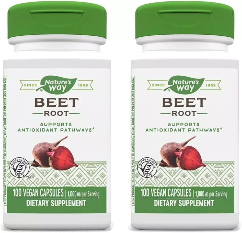 Nature's Way® Beet Root, 1,000Mg per Serving, 100 Vegetarian Capsules (2 Pack)