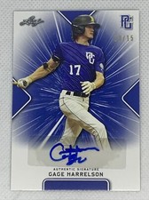 2021 LEAF PERFECT GAME BLUE GAGE HARRELSON PAPER RC AUTO # 13/15