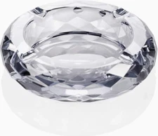 Cigar Ashtray Cut Crystal Glass Tobacciana Heavy Diamond Classic Art New.