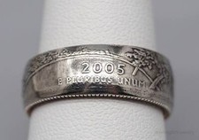 Vintage 2005 Oregon State Quarter Silver Coin Ring - Size 8.25
