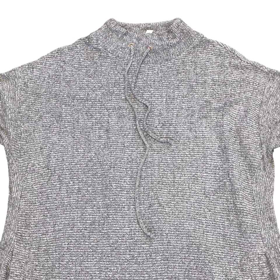 Sunday Women’s Sweater Tunic Plus Size 2X Gray Soft Mock Neck Pockets - Image 2 of 4