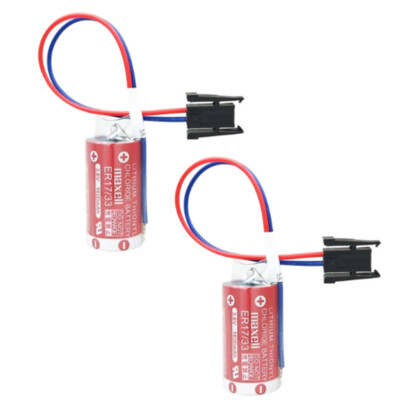 2pcs Battery for Maxell ER17/33 2/3A 3.6V 1600mAh Battery with Black Plug