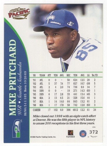 1999 Pacific Football Set Break - Cards #226-450 Pt.2 - 第 247/373 張圖片