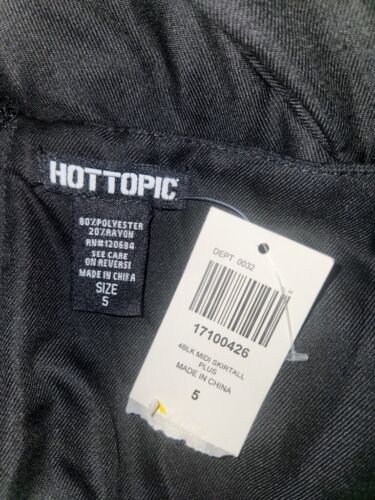 NWT Hot Topic 5 5x Black Midi Skirtall Overall Dress Plus Size Goth Vamp - Picture 7 of 21