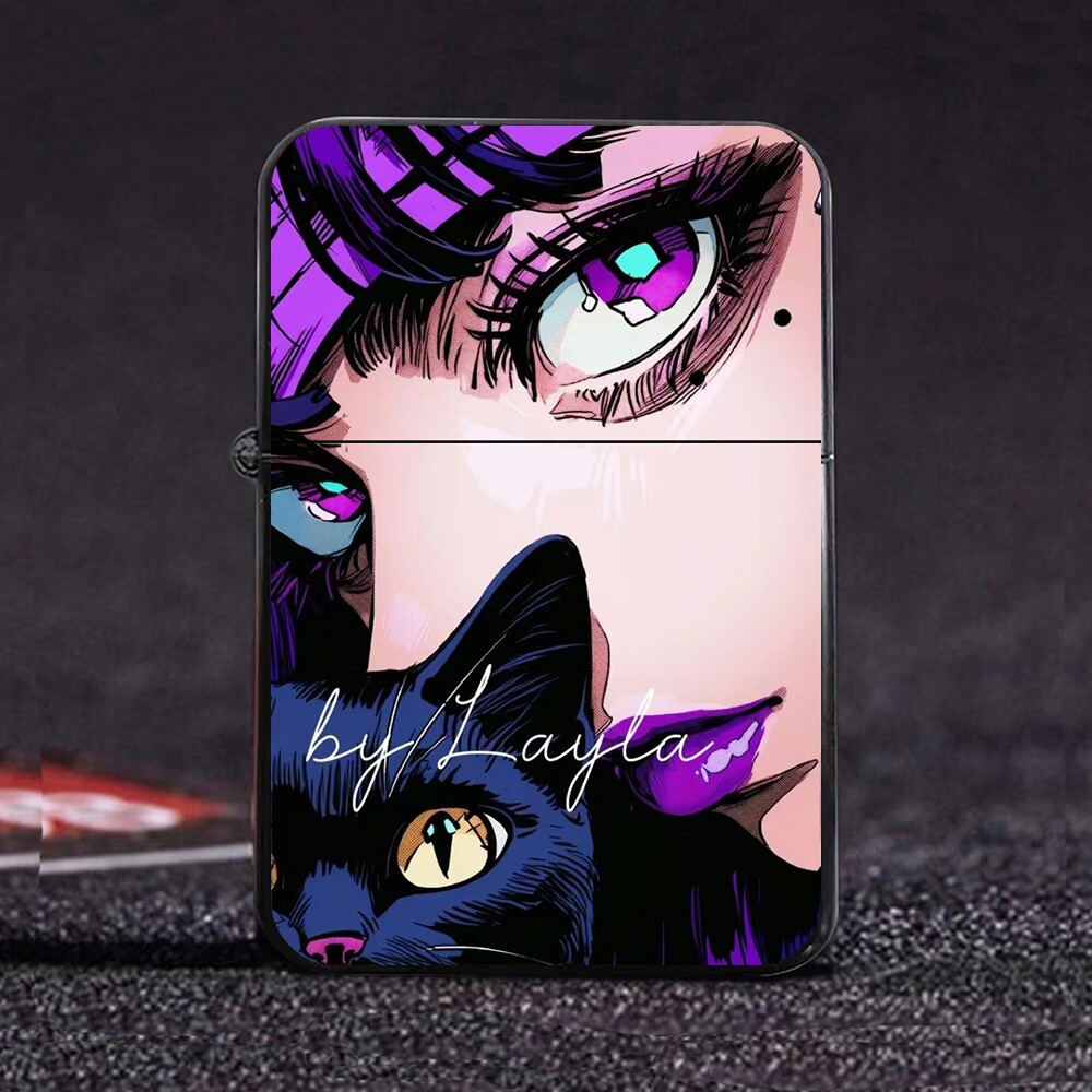 Cool Windproof Lighter Novelty Anime Art Painting Design Collectable Gift
