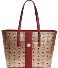 780 MCM Champagne Gold Monogram Visetos Canvas Medium Tote Bag MWPBAFO01TC001
