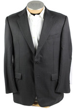 Hickey Freeman Loro Piana Tasmanian Wool 42R Charcoal Gray 2 Button Blazer