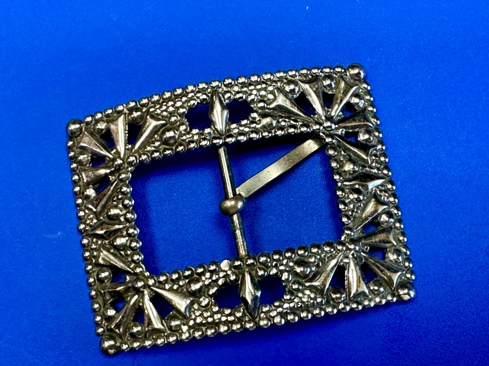 Antique Silver Color Rectangular See Through Orna… - image 3