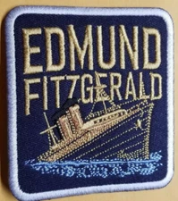 Embroidered EDMUND FITZGERALD Patch approx 2.75x3"
