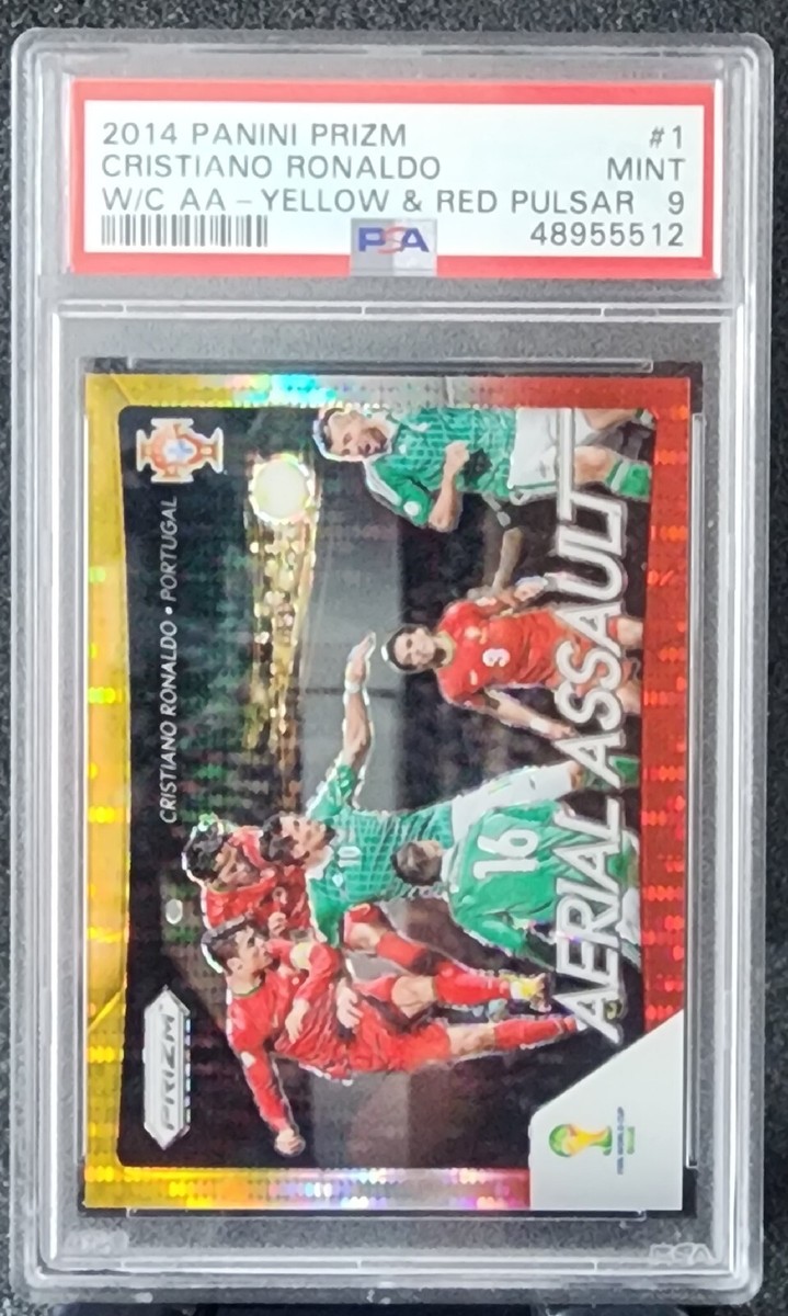 2014 Panini Prizm Cristiano Ronaldo W/C AA Yellow & Red