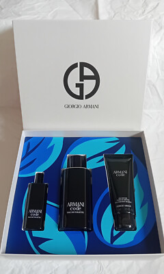Armani Code Homme Geschenkset 125ml + 15 ml EdT + 75ml Duschgel Neu & Ovp