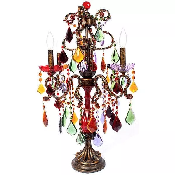 New Multi Color Crystal Candelabra Home Lighting Table Lamp 31