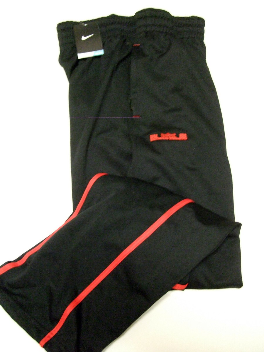 NIKE LEBRON JAMES TRACK PANTS BASKETBALL BLK/RED LARGE 8 9 11 12