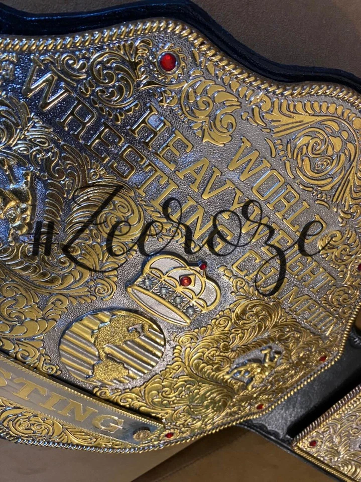 Big Gold Sting Championship 3D Crumrine Ремень Реплика Двойной с Инструментами Кожа - Изображение 3 из 4