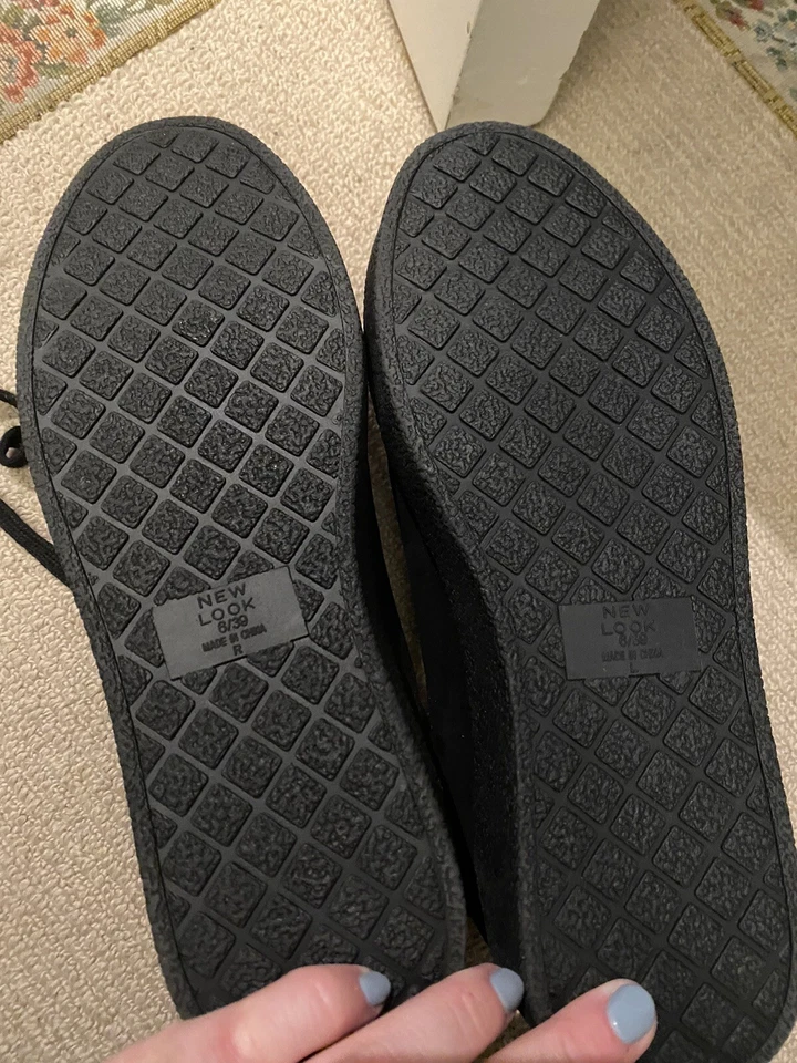 Nuevo Negro Gamuza New Look Zapatos Zapatillas  Foto 3 de 4