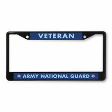 Metal License Plate Frame Vinyl Insert Veteran Army National Guard Military Logo