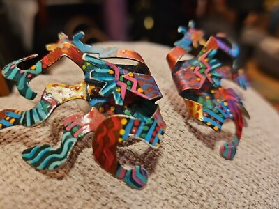Handmade, Painted Art Cluster Earring, 2'', 3D Design, Light Weight