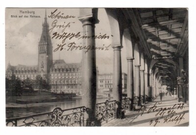 912- Hamburg View of City Hall 1912