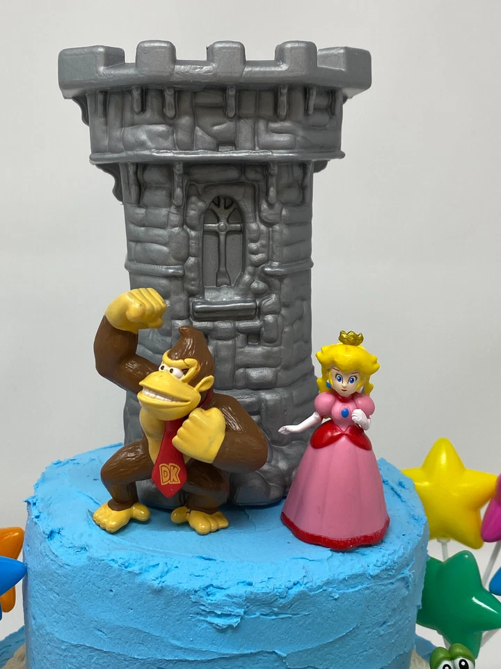 Juego de adorno de pastel de cumpleaños Super Mario Brothers TOTALMENTE NUEVO Mario, Luigi, Sapo, Foto 4 de 4