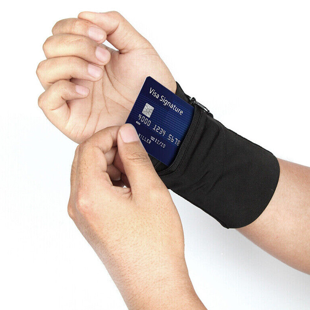 YUXMU Handgelenk-Taschen Set - 4 Stück Schwarz/grau Für Sport