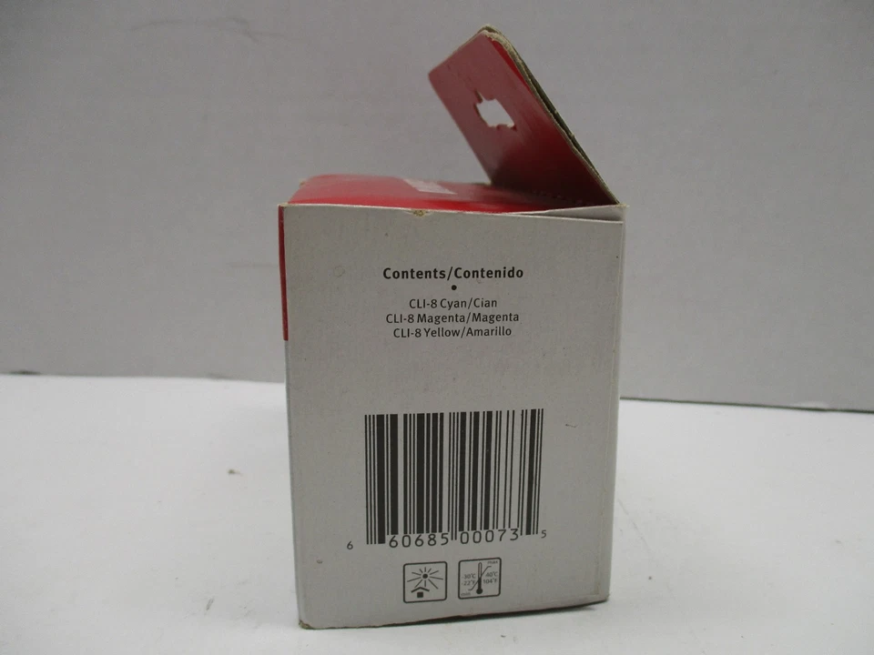 Genuine Canon CLI-8 Tri Color Ink Cartridges damage box .  - Image 2 of 4