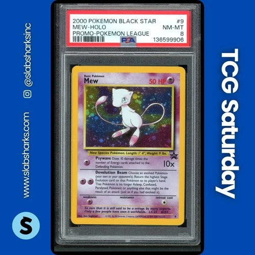2000 POKEMON BLACK STAR PROMOS #9 MEW HOLO POKEMON LEAGUE PSA 8