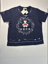 Vintage Cuse Berry Teddy Bear Embroidered T-Shirt Women?s Size M Navy Blue