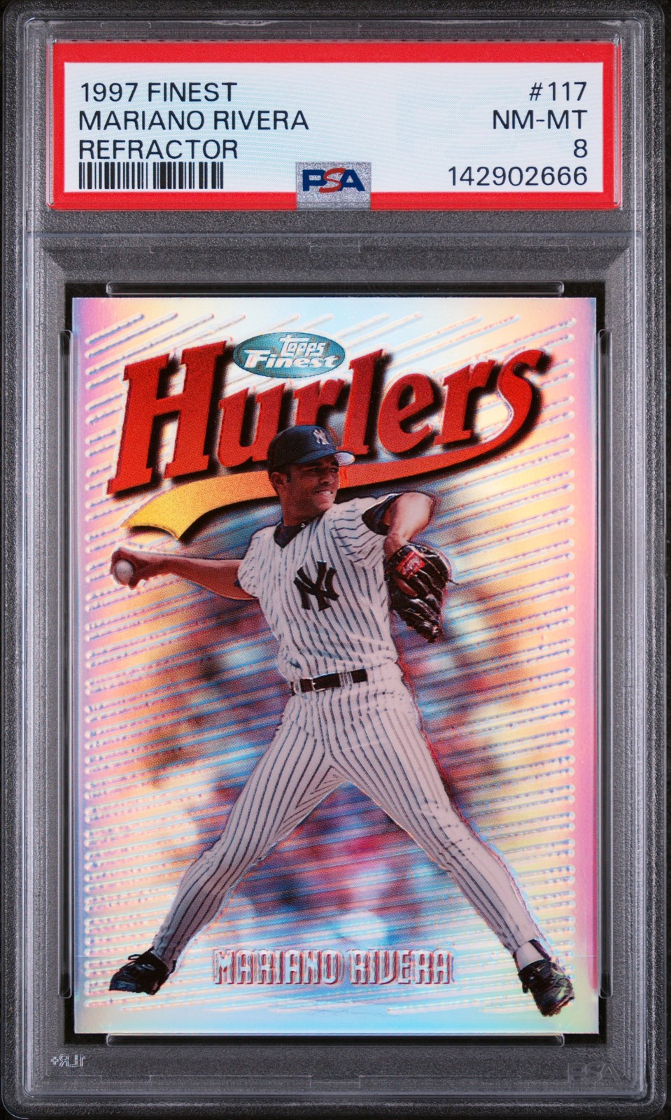 1997 FINEST REFRACTOR #117 MARIANO RIVERA PSA 8 view 1