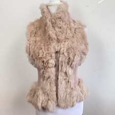 Angora-Fellweste Weste Damen Gr. S Puderrosa Strick-Einsätze sehr weich & edel